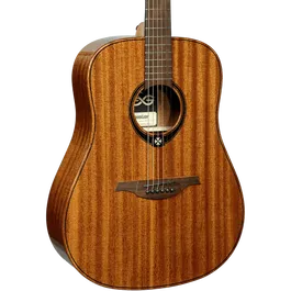 LAG Guitarra Acústica Dreadnought Tramontane 98 - Tapa Maciza de Caoba, Fondo y Laterales de Caoba