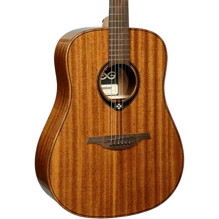 LAG Guitarra Acústica Dreadnought Tramontane 98 - Tapa Maciza de Caoba, Fondo y Laterales de Caoba