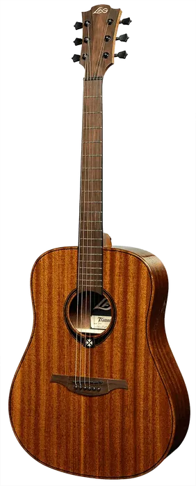 LAG Guitarra Acústica Dreadnought Tramontane 98 - Tapa Maciza de Caoba, Fondo y Laterales de Caoba