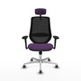 PIQUERAS Y CRESPO Silla de oficina Mardos con mecanismo Sincro, Morado y Negro