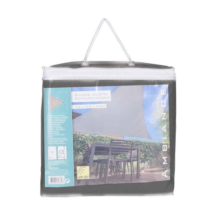 Ambiance Toldo vela triángulo 3,60 x 3,60 x 3,60 m gris oscuro