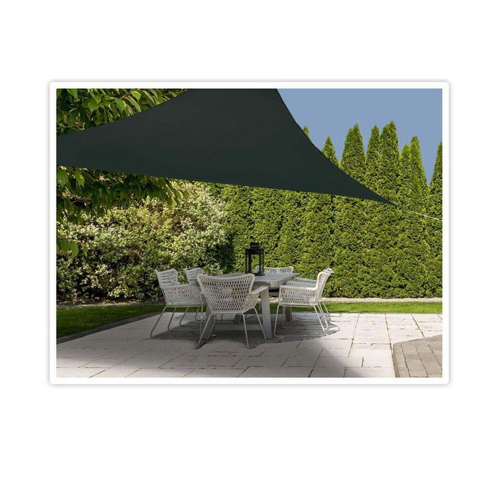 Ambiance Toldo vela triángulo 3,60 x 3,60 x 3,60 m gris oscuro