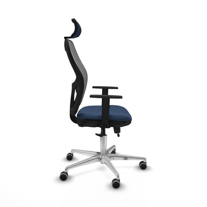 PIQUERAS Y CRESPO Silla de oficina Jorquera con mecanismo Sincro/Traslack Azul marino y Gris PIQUERAS Y CRESPO Silla de oficina Jorquera con mecanismo Sincro/Traslack Azul marino y Gris