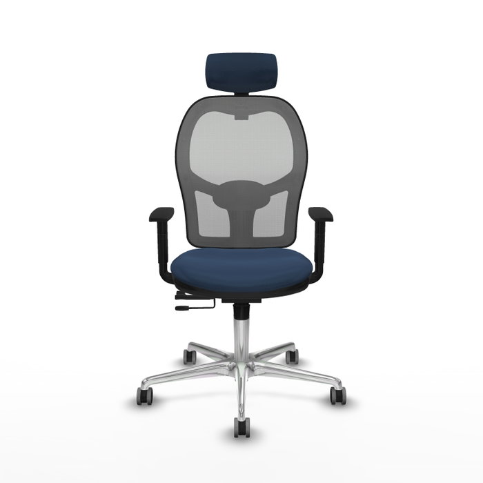 PIQUERAS Y CRESPO Silla de oficina Jorquera con mecanismo Sincro/Traslack Azul marino y Gris PIQUERAS Y CRESPO Silla de oficina Jorquera con mecanismo Sincro/Traslack Azul marino y Gris