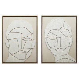DKD Home Decor Cuadro Lienzo Yeso 60x3,8x80 Persona 3D Surtido de 2