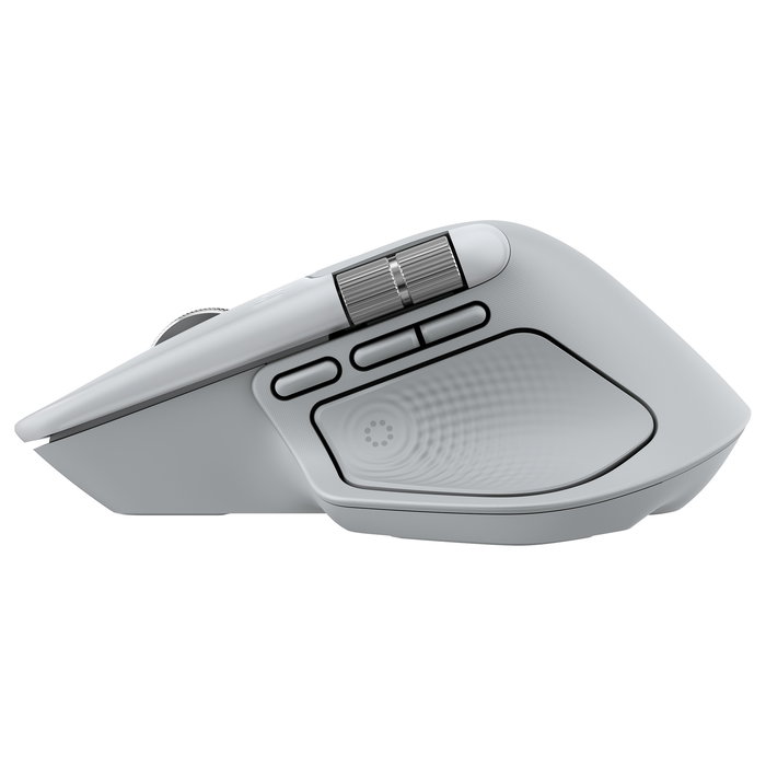 Logitech MX Master 4 para Mac Ratón Ergonómico Inalámbrico Bluetooth 8000 DPI Carga USB-C Blanco Plata para MacOS iPadOS Windows