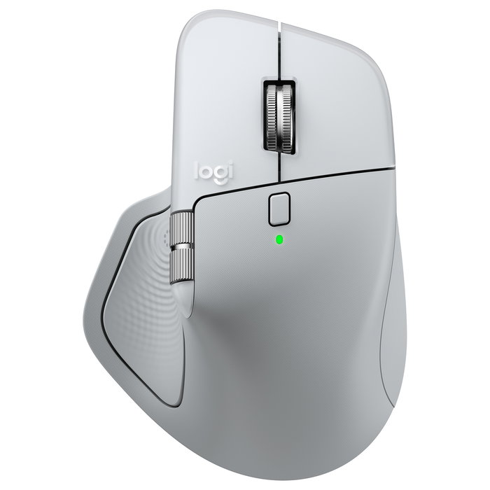 Logitech MX Master 4 para Mac Ratón Ergonómico Inalámbrico Bluetooth 8000 DPI Carga USB-C Blanco Plata para MacOS iPadOS Windows