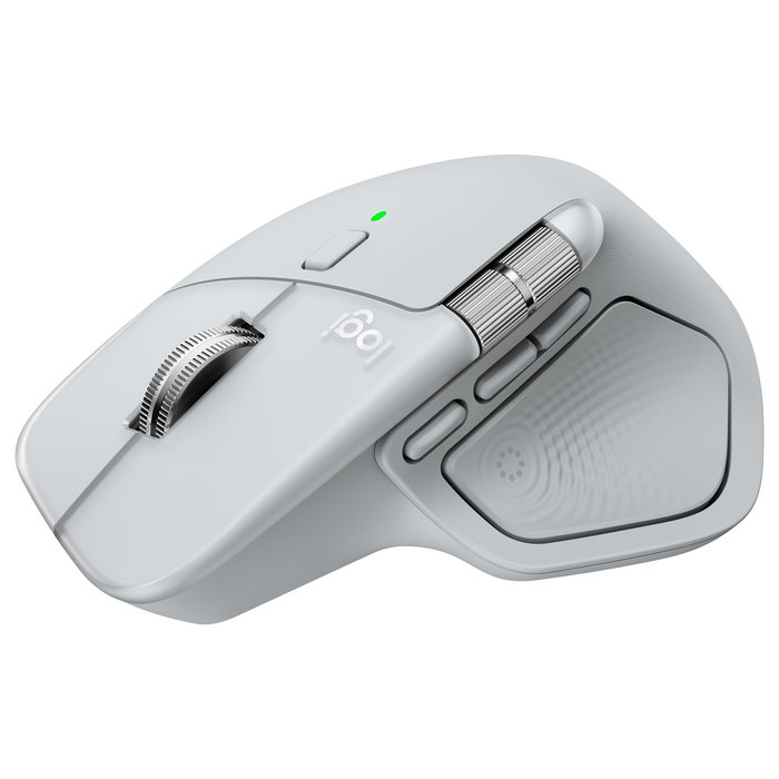Logitech MX Master 4 para Mac Ratón Ergonómico Inalámbrico Bluetooth 8000 DPI Carga USB-C Blanco Plata para MacOS iPadOS Windows