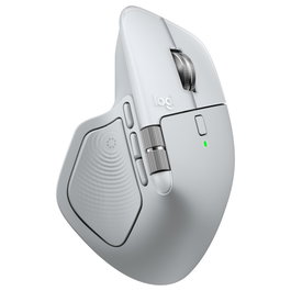 Logitech MX Master 4 para Mac Ratón Ergonómico Inalámbrico Bluetooth 8000 DPI Carga USB-C Blanco Plata para MacOS iPadOS Windows