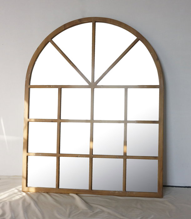 DKD Home Decor Espejo Neoclásico de Abeto y Cristal Natural con Marco Efecto Ventana 186x150x3.5 cm