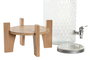 DKD Home Decor Dispensador de Bebidas Transparente Natural Cristal y Bambú 24 x 41 x 24 cm
