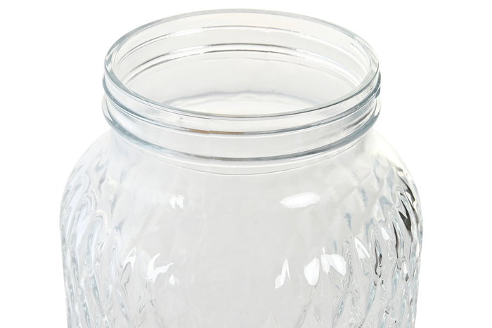 DKD Home Decor Dispensador de Bebidas Transparente Natural Cristal y Bambú 24 x 41 x 24 cm