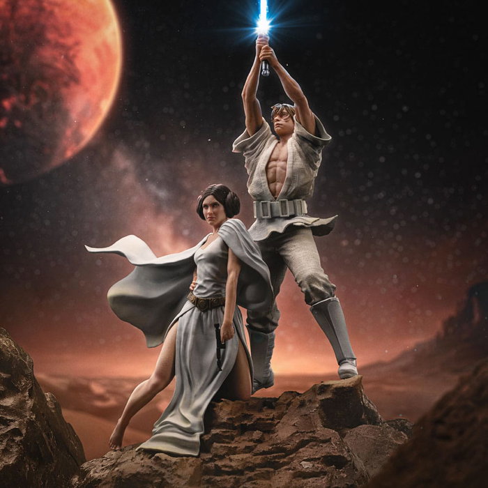 Star Wars Estatua 1/10 Deluxe Art Scale Luke and Leia 41 cm