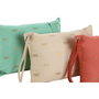 DKD Home Decor Surtido de 3 Cojines Playa Saint Tropez Azul, Coral y Beige
