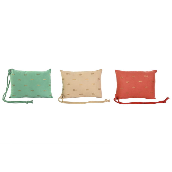 DKD Home Decor Surtido de 3 Cojines Playa Saint Tropez Azul, Coral y Beige