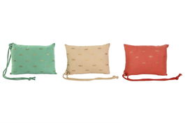 DKD Home Decor Cojin Mediterraneo Azul Coral Algodon Poliester 10 x 30 x 20 cm (3 Unidades)
