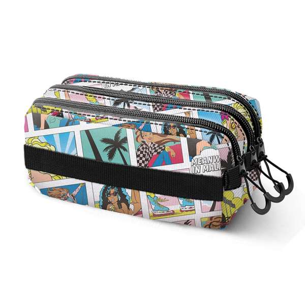 Karactermania Estuche Portatodo Trick FAN 2.2 Barbie Comic Escolar con 3 Compartimentos y Cierre Cremallera, Material Ripstop Resistente, Multicolor, 23x10x11 cm