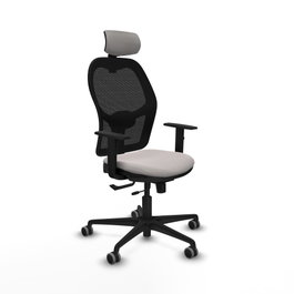PIQUERAS Y CRESPO Silla de oficina Jorquera con mecanismo Sincro/Traslack Blanco/Negro