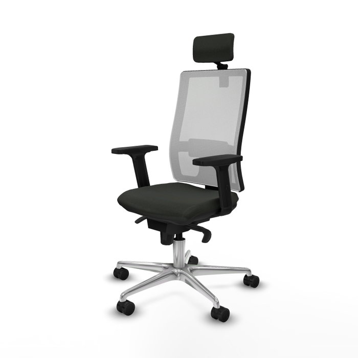 PIQUERAS Y CRESPO Silla de oficina Horna con mecanismo Sincro, Negro y Blanco
