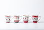 DKD Home Decor Mug Navidad Tradicional Rojo Gris Porcelana New Bone 12 Unidades 340ml