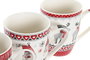 DKD Home Decor Mug Navidad Tradicional Rojo Gris Porcelana New Bone 12 Unidades 340ml