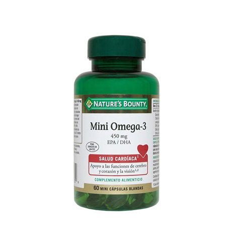 Nature's Bounty Mini Omega-3 450 mg EPA y DHA, 60 mini cápsulas blandas Nature's Bounty Mini Omega-3 450 mg EPA y DHA, 60 mini cápsulas blandas
