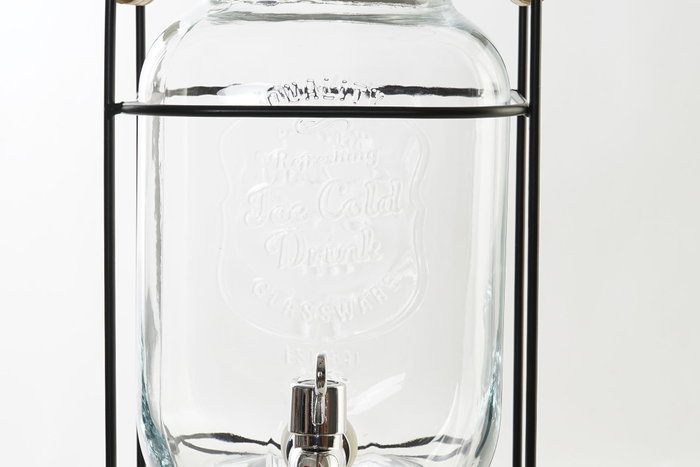 DKD Home Decor Dispensador de Bebidas de Cristal 4000 ml con Soporte