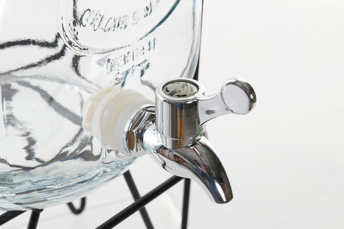 DKD Home Decor Dispensador de Bebidas de Cristal 4000 ml con Soporte