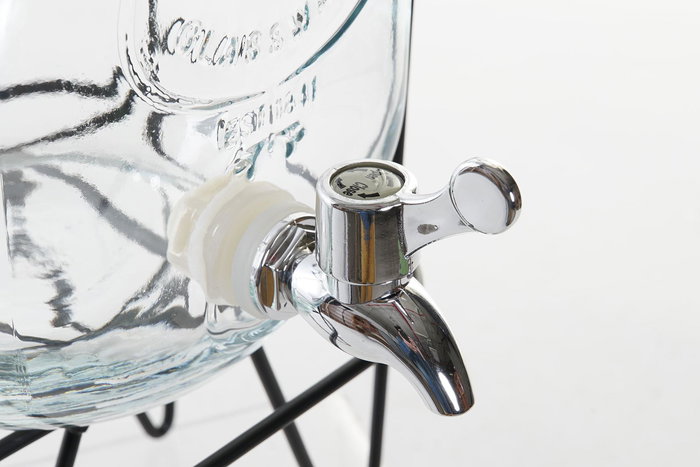 DKD Home Decor Dispensador Bebidas Cristal Hierro Abs Silicona Transparente Negro 19 x 39 x 19 cm (4 Unidades)