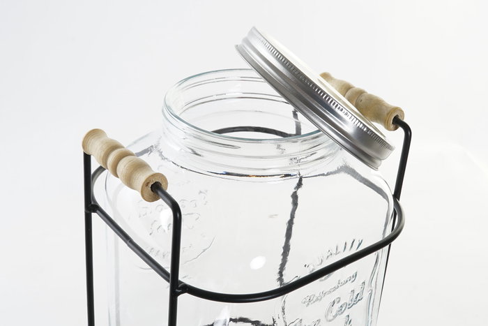 DKD Home Decor Dispensador de Bebidas de Cristal 4000 ml con Soporte