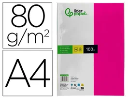 Liderpapel Papel de color fucsia A4 80g, 100 hojas