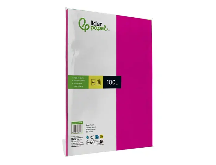 Liderpapel Papel de color fucsia A4 80g, 100 hojas