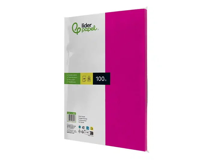 Liderpapel Papel de color fucsia A4 80g, 100 hojas