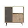 Hanah Home Armario Multiusos RE1-SA Roble y Antracita 88x85x35.5 cm
