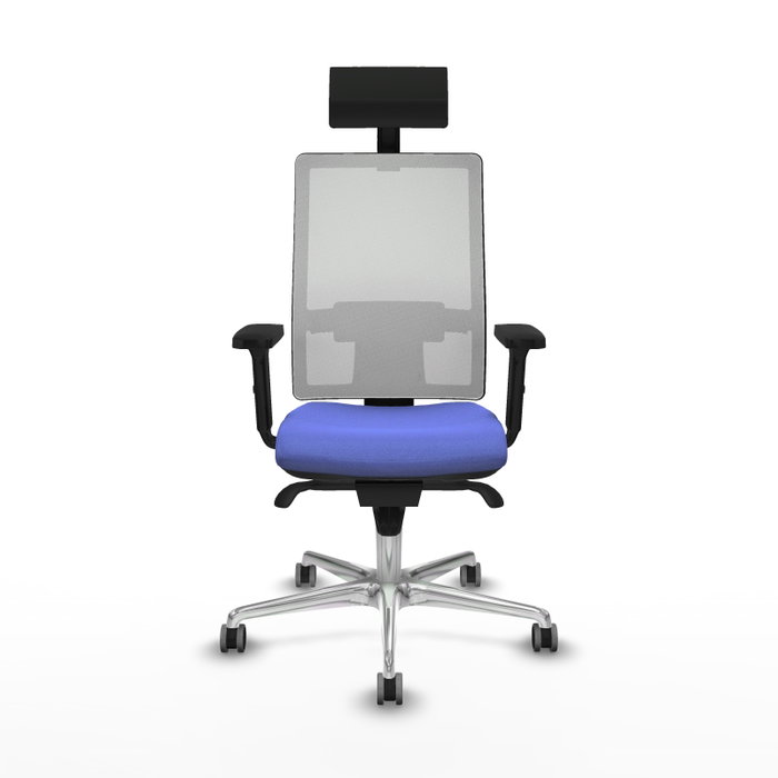 PIQUERAS Y CRESPO Silla de oficina Horna con mecanismo Sincro, Azul claro y Blanco
