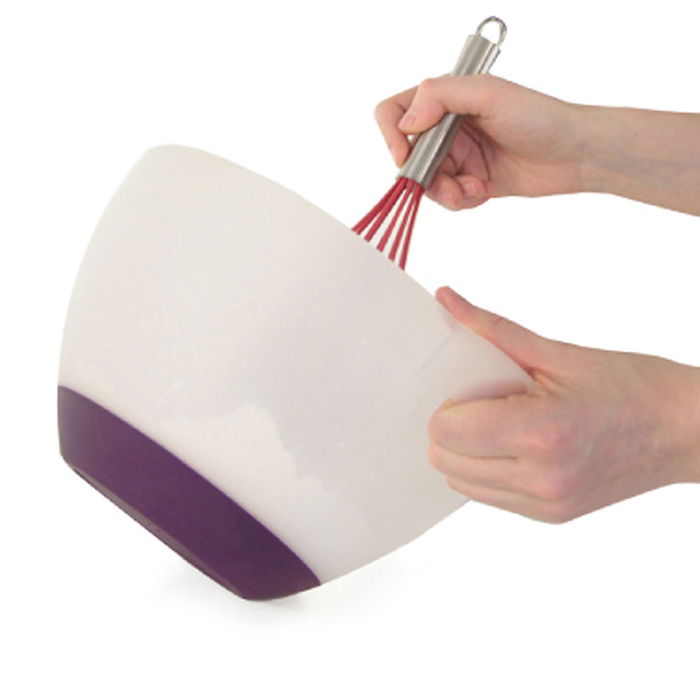 Lily Cook Bol para Pasteles Diámetro 24 cm Altura 14 cm Plástico con Base de Silicona Antideslizante Colores Surtidos Capacidad 3 L