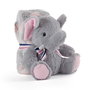 PERLETTI Peluche Elefante Allie 22cm con Manta Suave 120x80cm