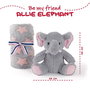 PERLETTI Peluche Elefante Allie 22cm con Manta Suave 120x80cm