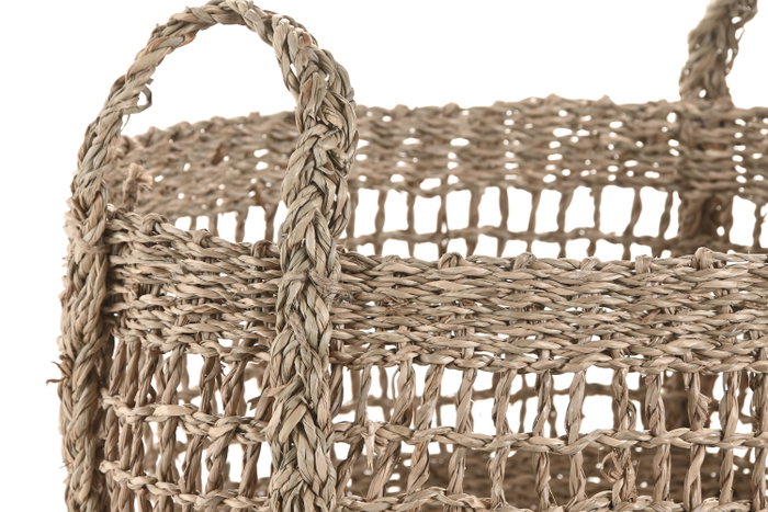 DKD Home Decor Set de 2 Cestas de Seagrass Natural 40x40x28 cm