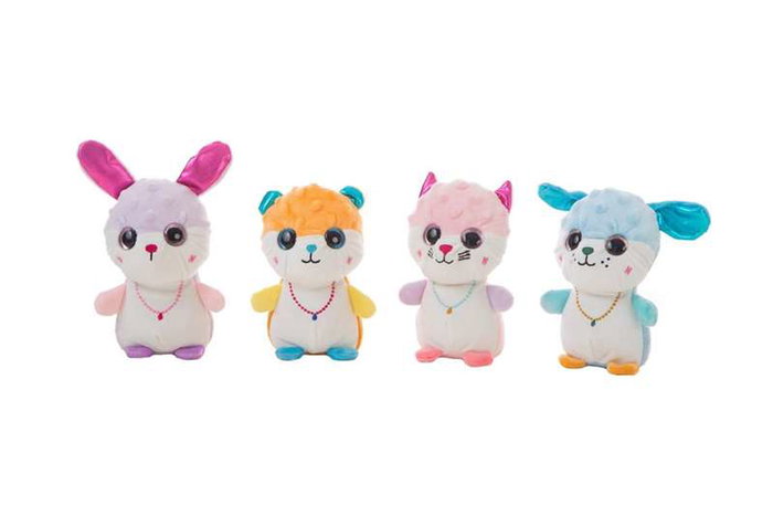 Creaciones Llopis Display 12 Animalitos Burbu Ojos 16cm. 4 Surtido