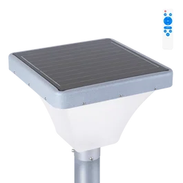 SolarTech Farola LED Solar Rectangular para Jardín 45W, Sensor Crepuscular, Mando a Distancia, IP65, Blanco Frío 6000K