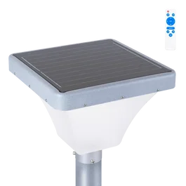 SolarTech Farola LED Solar Rectangular para Jardín 45W, Sensor Crepuscular, Mando a Distancia, IP65, Blanco Frío 6000K