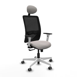 PIQUERAS Y CRESPO Silla de oficina Zulema con mecanismo Sincro, Blanco y Negro