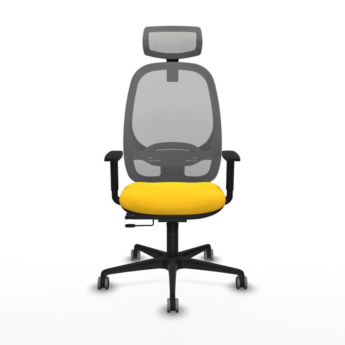 PIQUERAS Y CRESPO Silla de oficina Cilanco con mecanismo Sincro/Traslack, Amarillo y Gris PIQUERAS Y CRESPO Silla de oficina Cilanco con mecanismo Sincro/Traslack, Amarillo y Gris