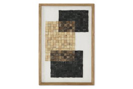 DKD Home Decor Cuadro de Madera Reciclada y Cristal Natural 42x4x62 cm