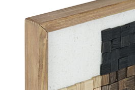 DKD Home Decor Cuadro Decorativo Madera Reciclada Cristal Multicolor Natural 4 x 62 x 42 cm Hecho a Mano