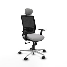 PIQUERAS Y CRESPO Silla de oficina Yunquera con mecanismo Sincro, Gris claro y Negro