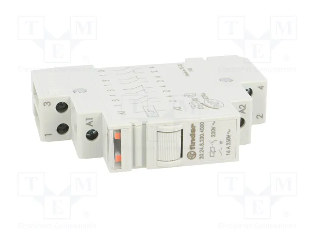FINDER 20.24 Relé de instalación biestable 230V AC 16A NA x2 FINDER 20.24 Relé de instalación biestable 230V AC 16A NA x2