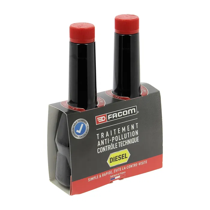 Facom Kit de Inspección Técnica Diésel: Limpiador Inyección y Tratamiento Antihumo para Motor, Reduce Emisiones - 2x300ml + Cánula Facom Kit de Inspección Técnica Diésel: Limpiador Inyección y Tratamiento Antihumo para Motor, Reduce Emisiones - 2x300ml + Cánula