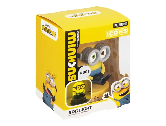 Wondee Lampara Minions Bob Icon Light - Figura Luminosa Oficial de Minions con Gafas y Mono Azul, Luz Ambiental para Dormitorio, Escritorio o Gaming